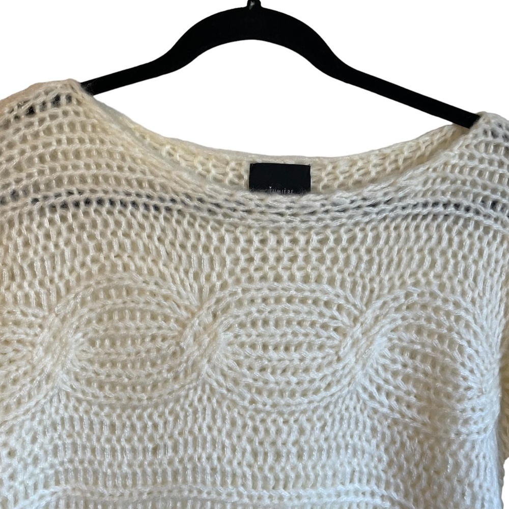 Lumiere Open Knit Boxy Sweater Size Small Oversized NWT - Picture 3 of 10